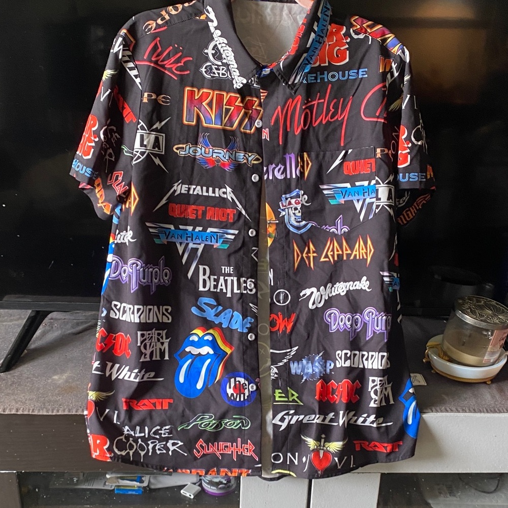 Men's Black Graphic Band Shirt